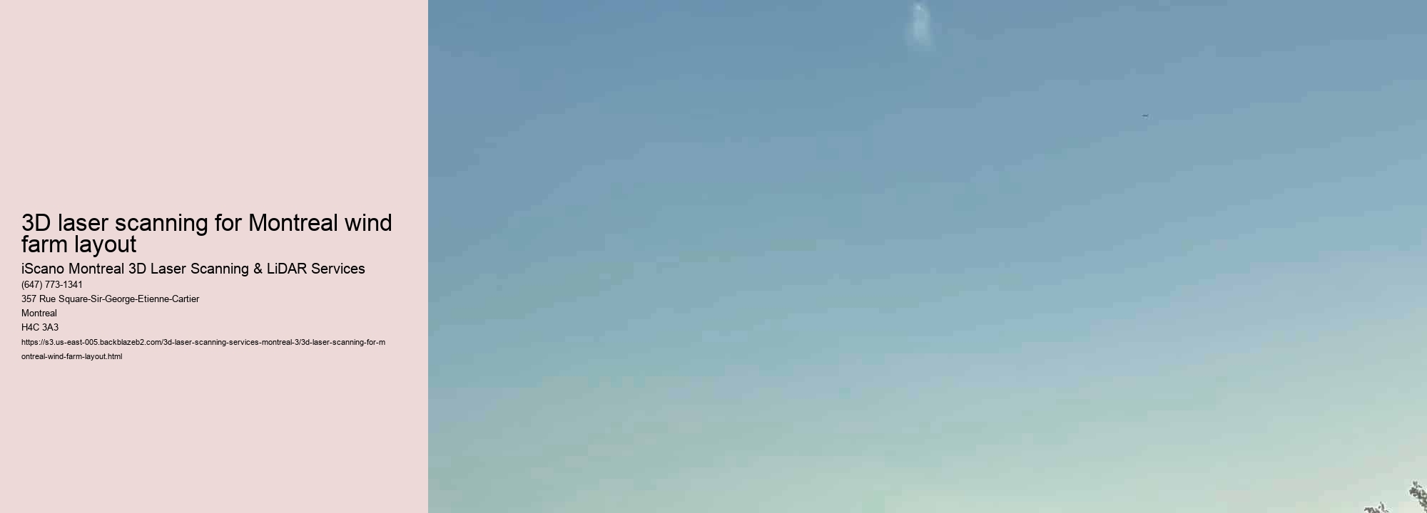 3D laser scanning for Montreal wind farm layout