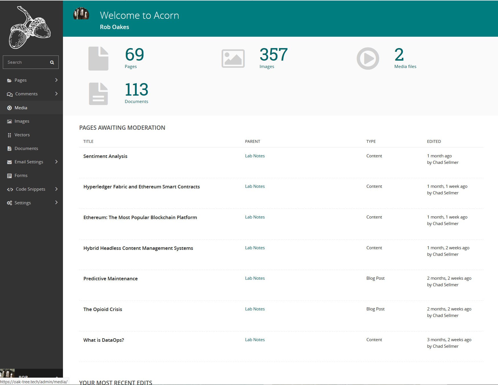 Figure: Acorn Dashboard