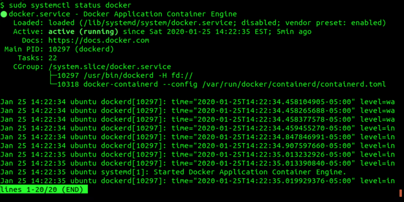 docker-status ouput