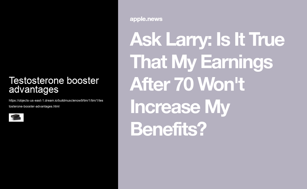 testosterone booster advantages