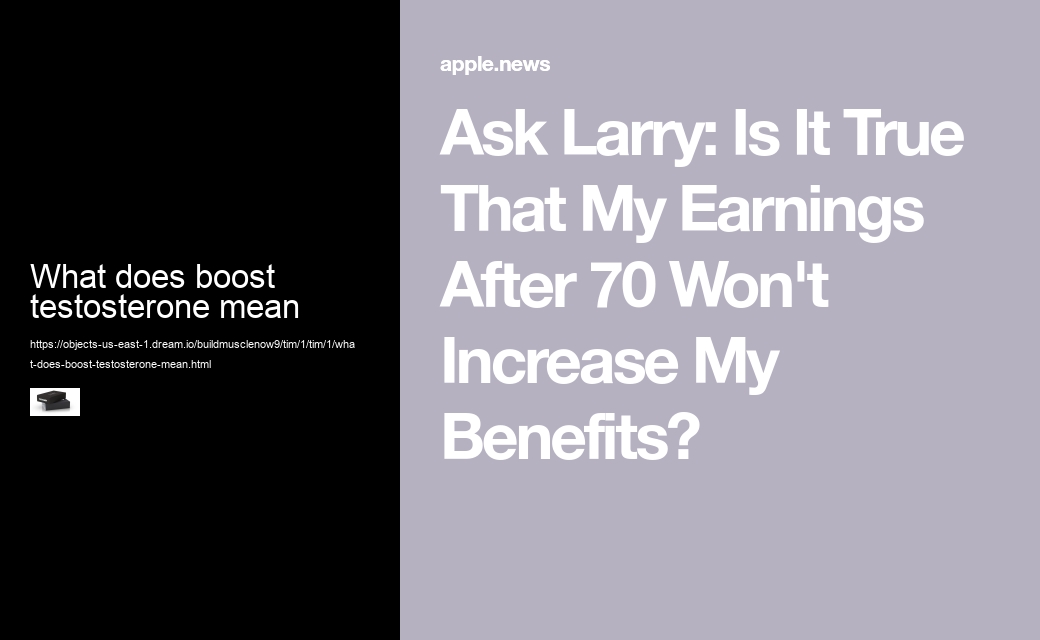 what does boost testosterone mean