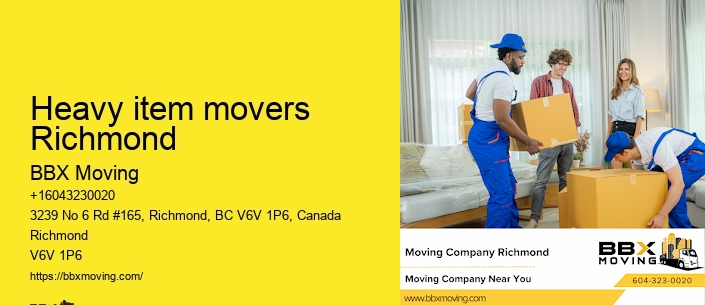 Heavy item movers Richmond