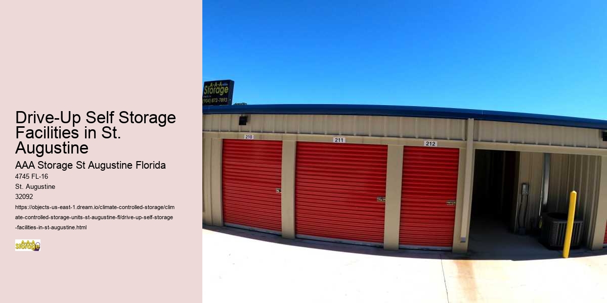 Drive-Up Self Storage Facilities in St. Augustine