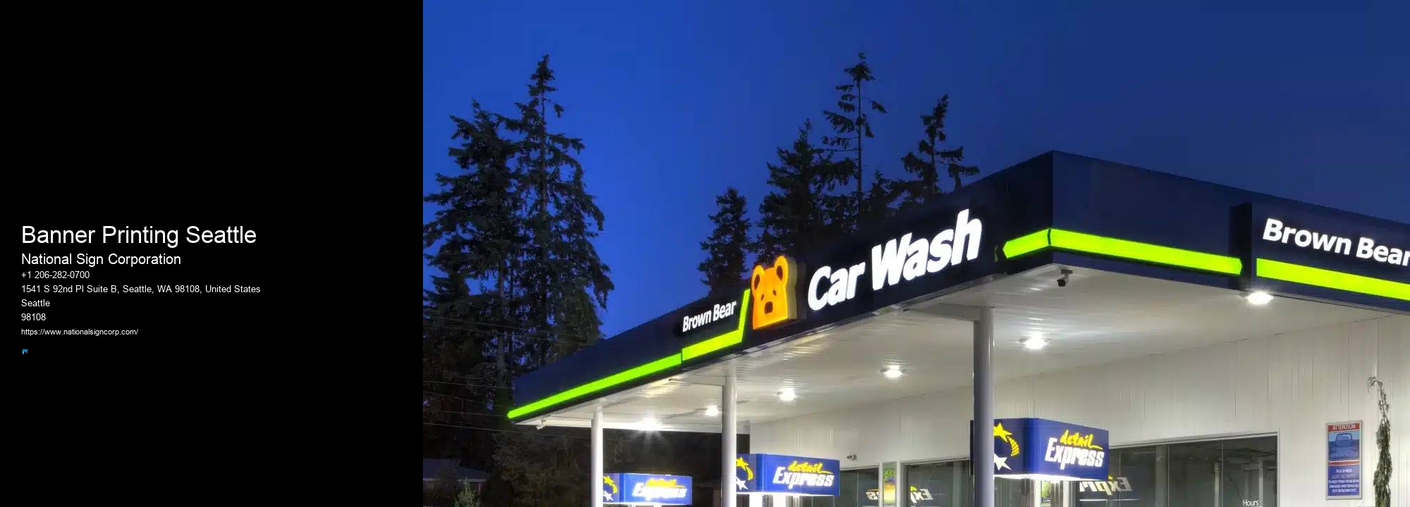 Illuminated Monument Signs Banner Printing Seattle