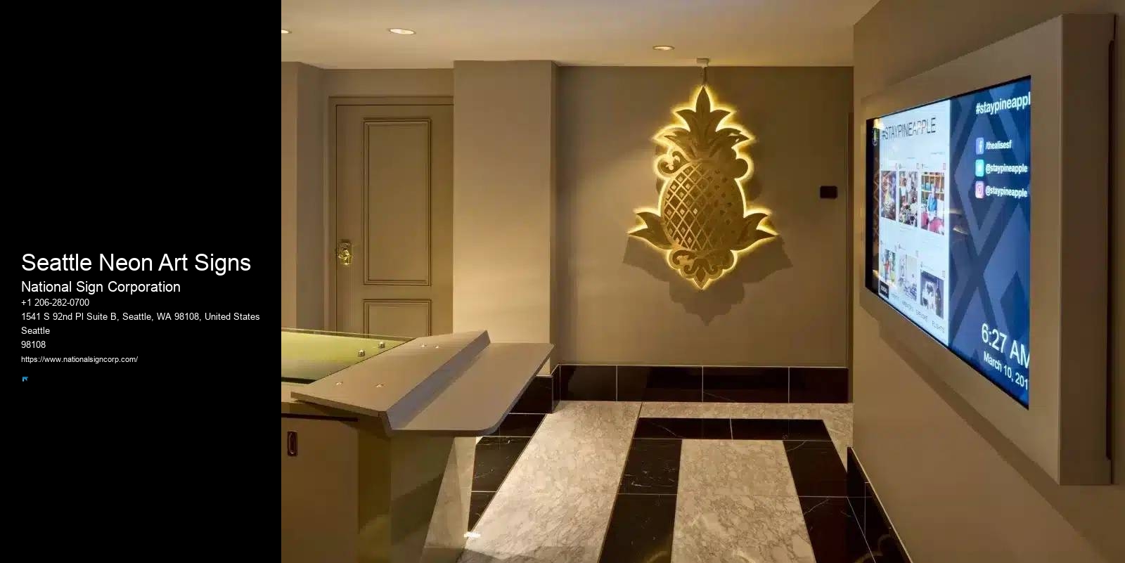 Interior Directional Signs Seattle Neon Art Signs
