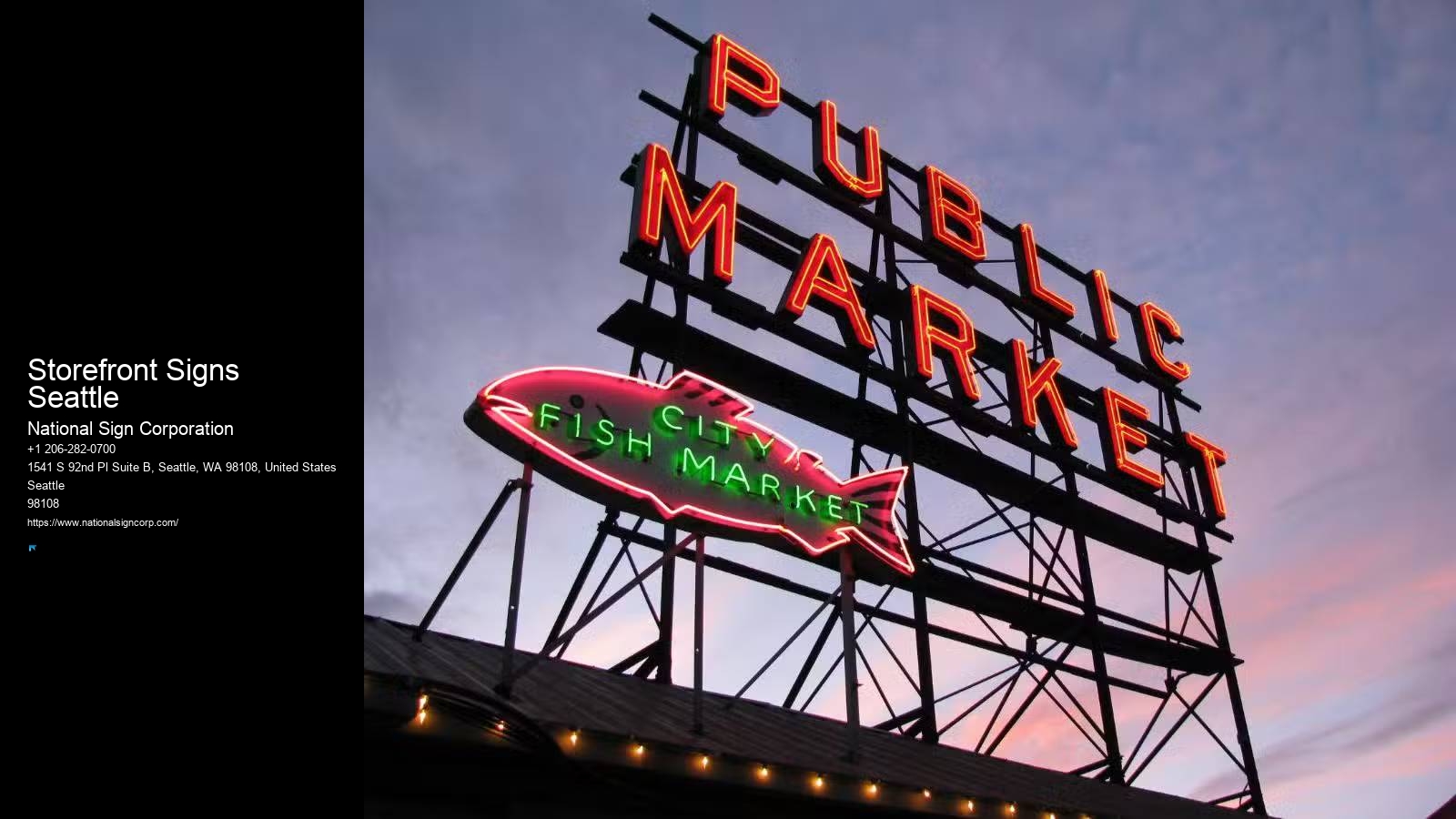 Storefront Signs Seattle Pylon Sign Manufacturers