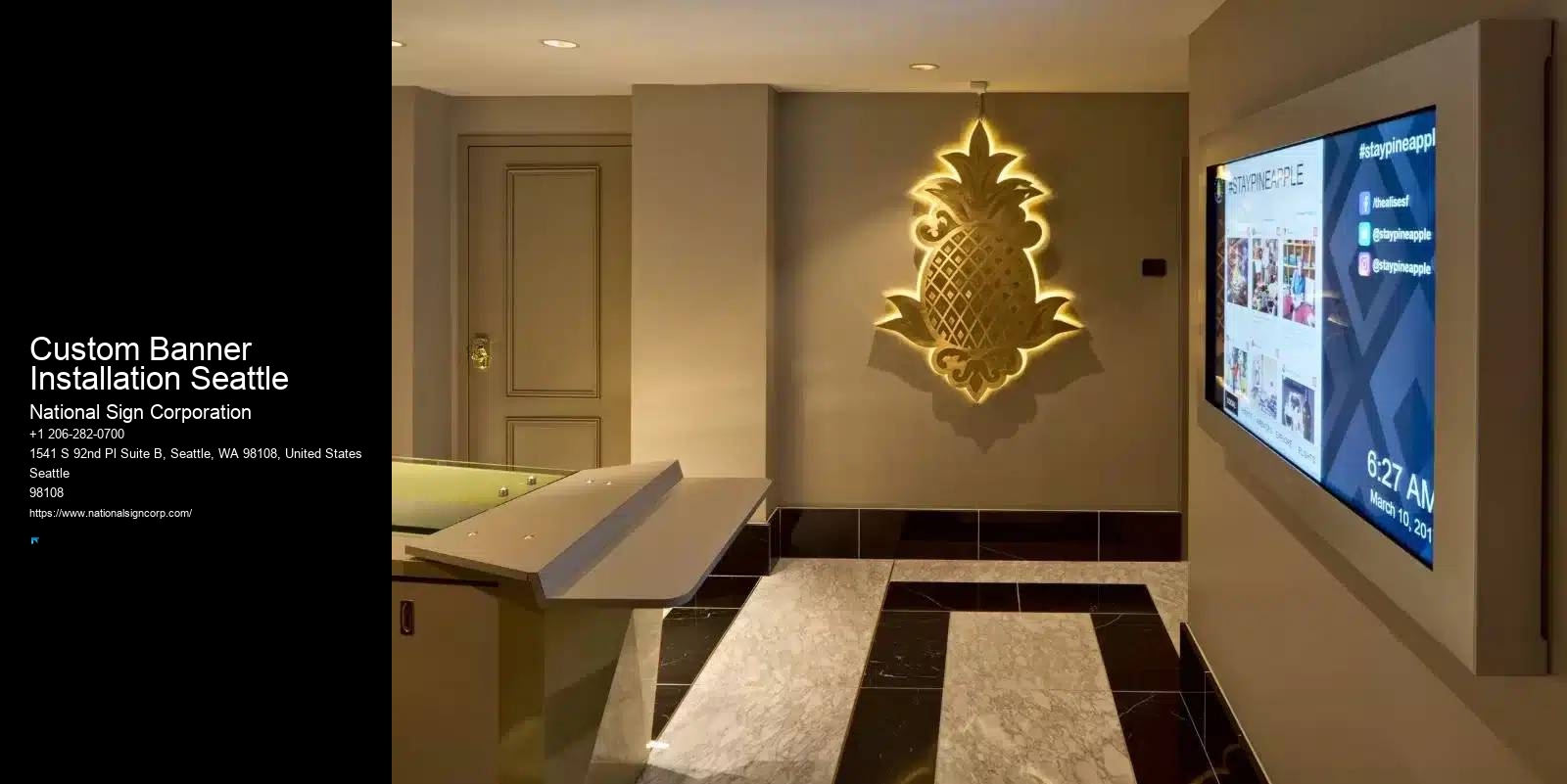 Durable Illuminated Led Signs Custom Banner Installation Seattle