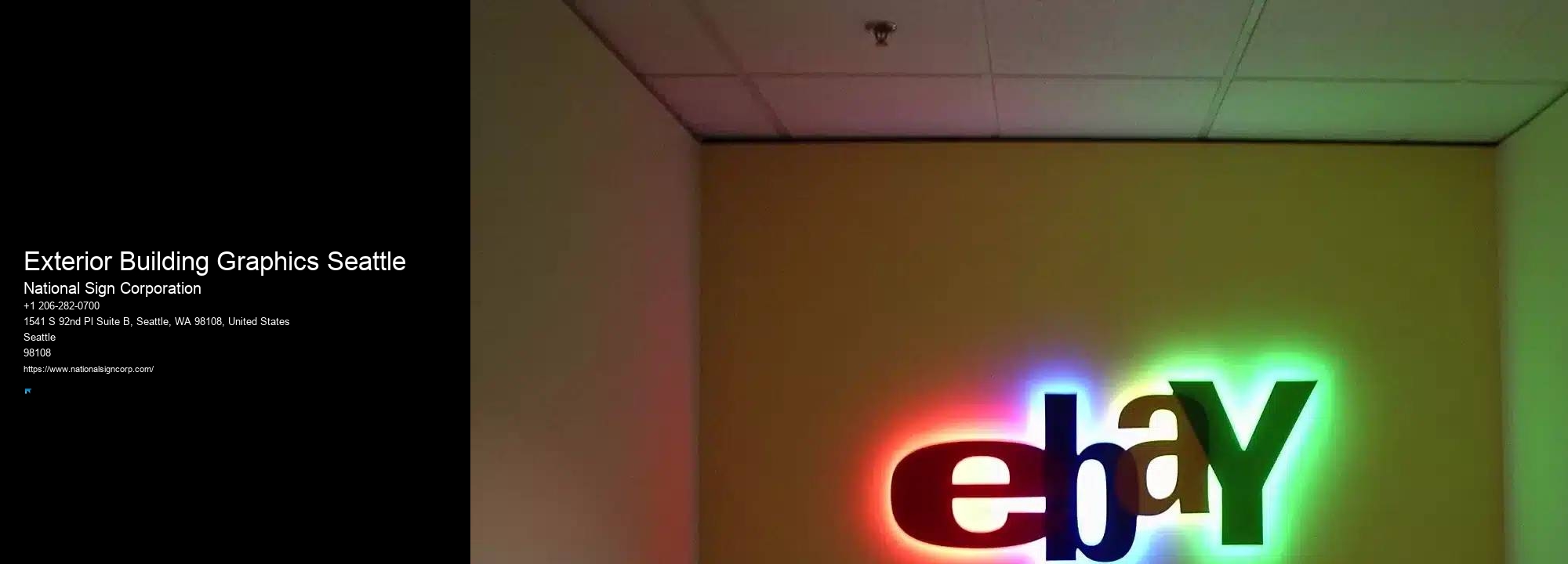 Indoor Sign Installers Exterior Building Graphics Seattle