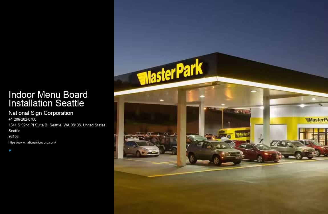 Top Business Sign Services Indoor Menu Board Installation Seattle