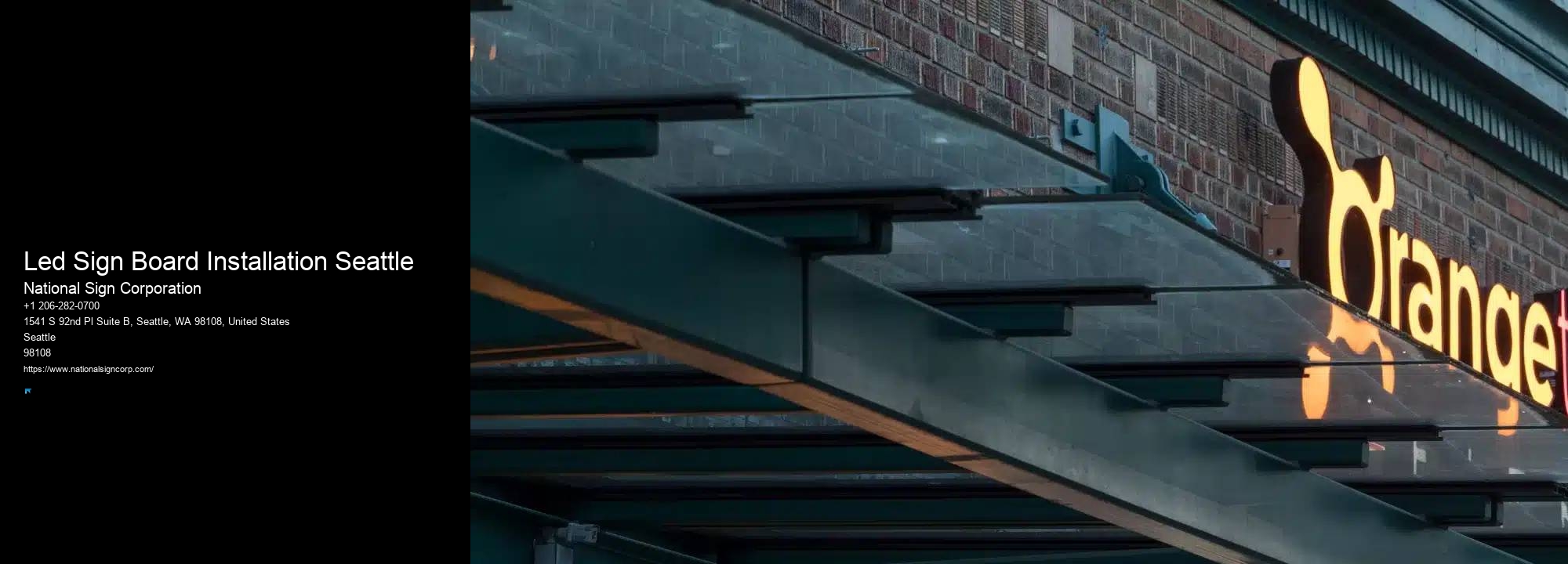 Led Sign Board Installation Seattle Office Sign Installers