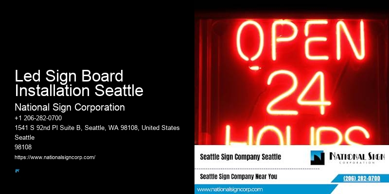 Outdoor Business Sign Installers Led Sign Board Installation Seattle