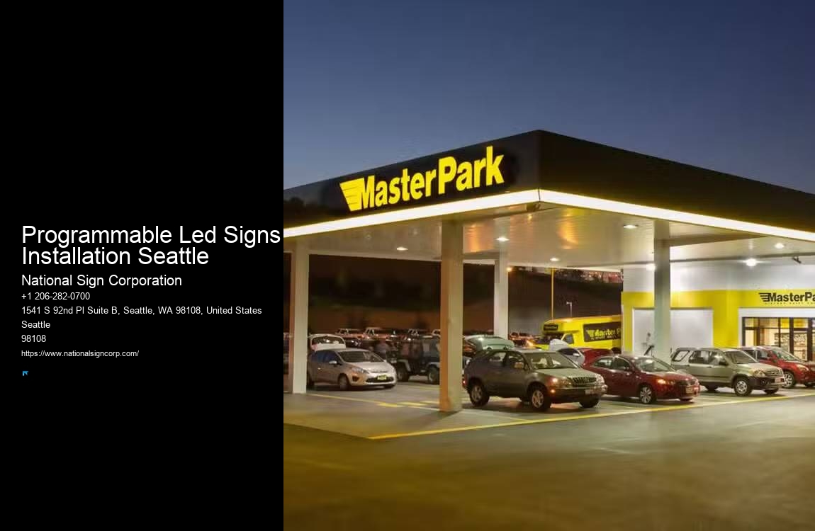 Indoor Wall Sign Installation Programmable Led Signs Installation Seattle