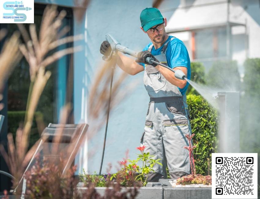 What steps do they take to protect landscaping during cleaning?