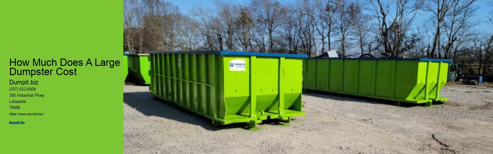 How Much Does A Large Dumpster Cost
