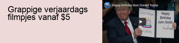Grappige verjaardags filmpjes vanaf $5