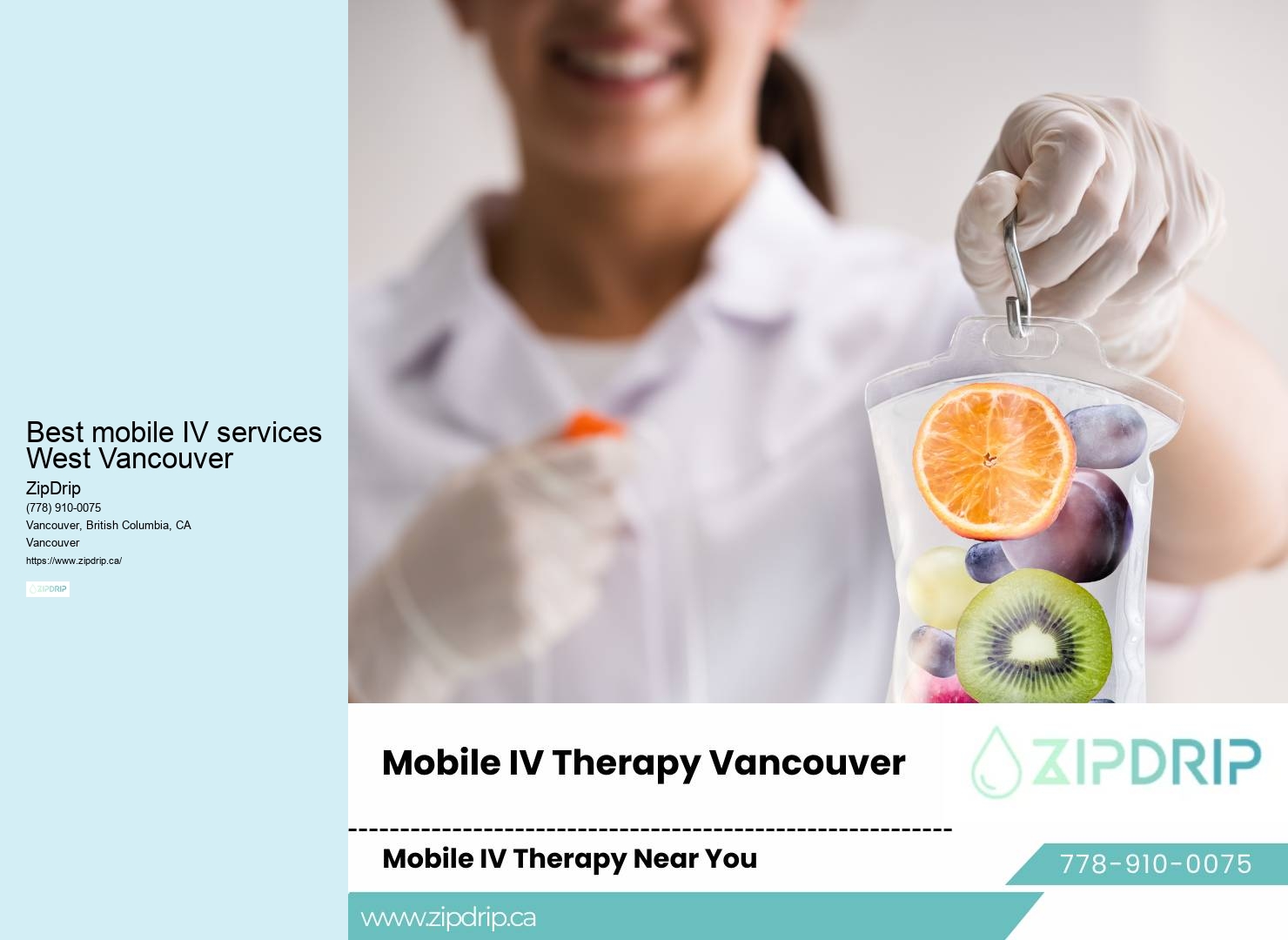 Mobile IV Solutions Best mobile IV services West Vancouver
