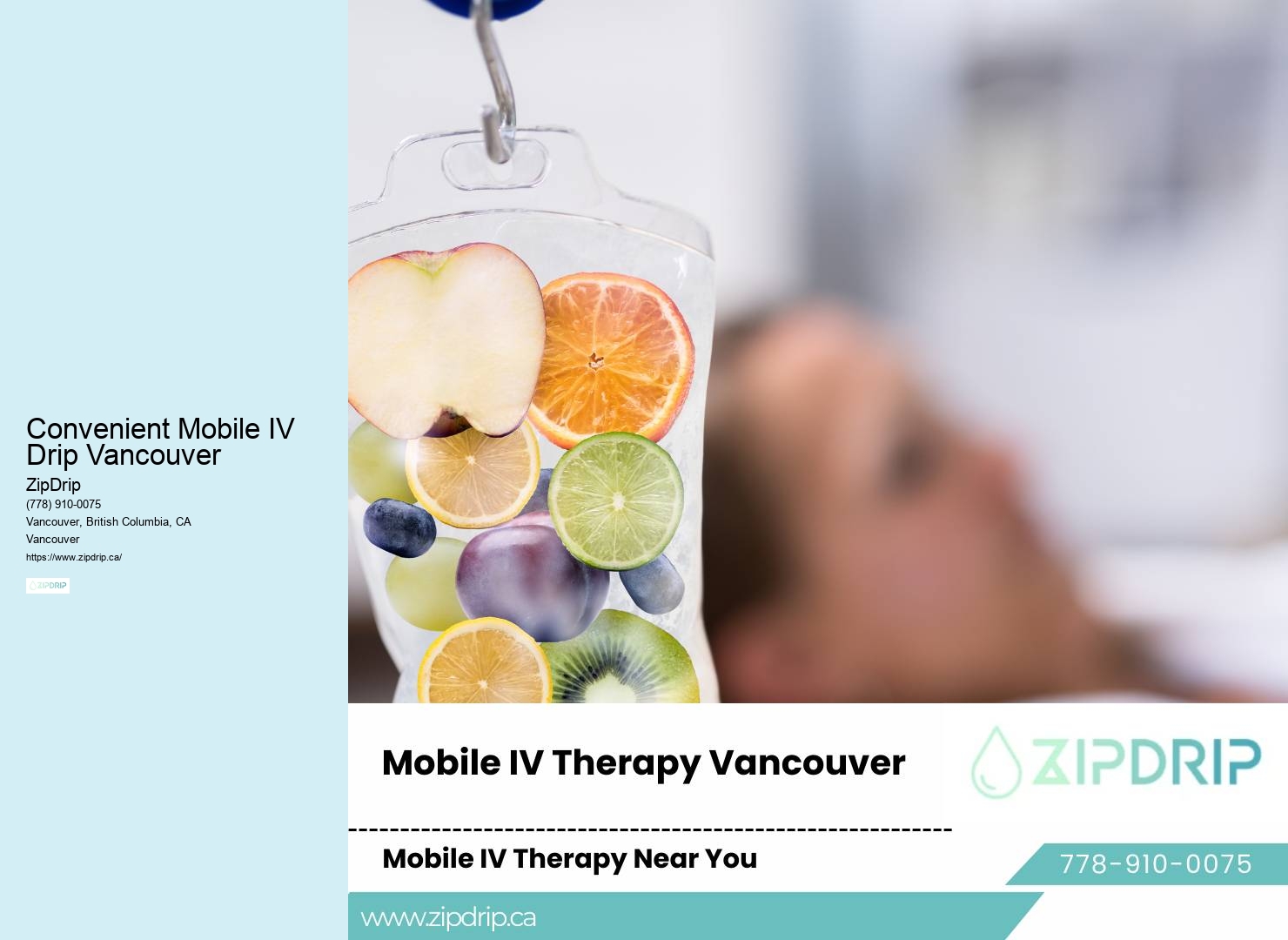 On-demand IV drips Convenient Mobile IV Drip Vancouver