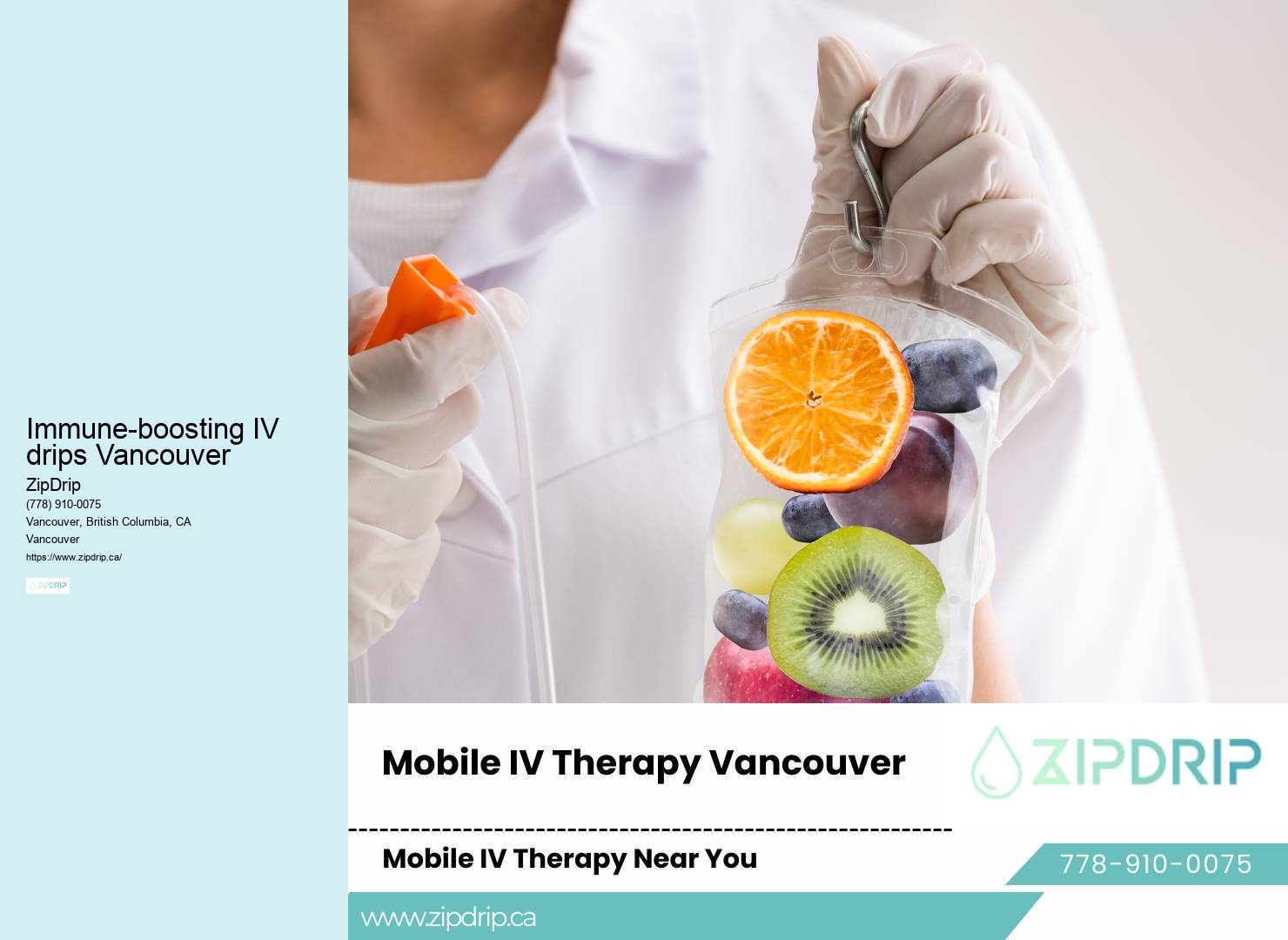 Eco-Friendly Mobile IV Immune-boosting IV drips Vancouver