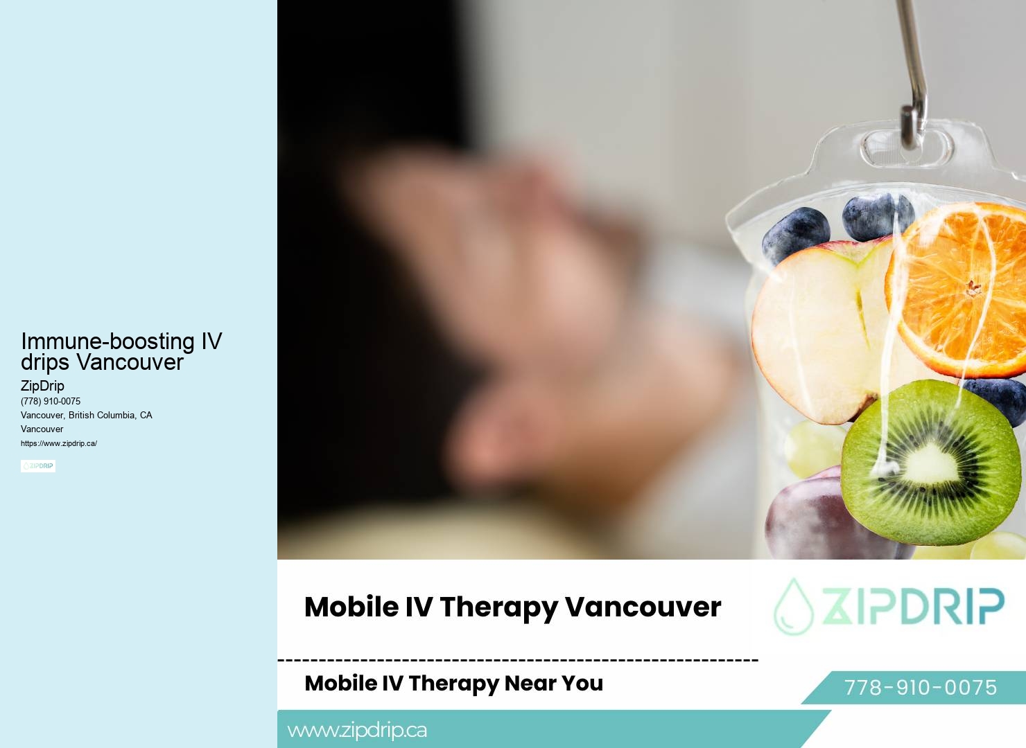 IV Drip Services Immune-boosting IV drips Vancouver