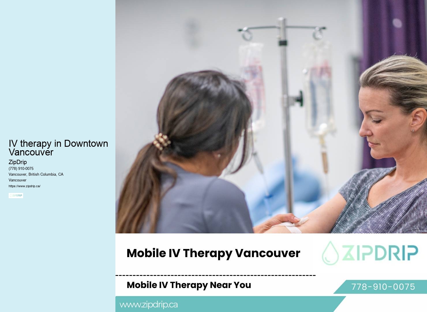 Convenient vitamin drips IV therapy in Downtown Vancouver