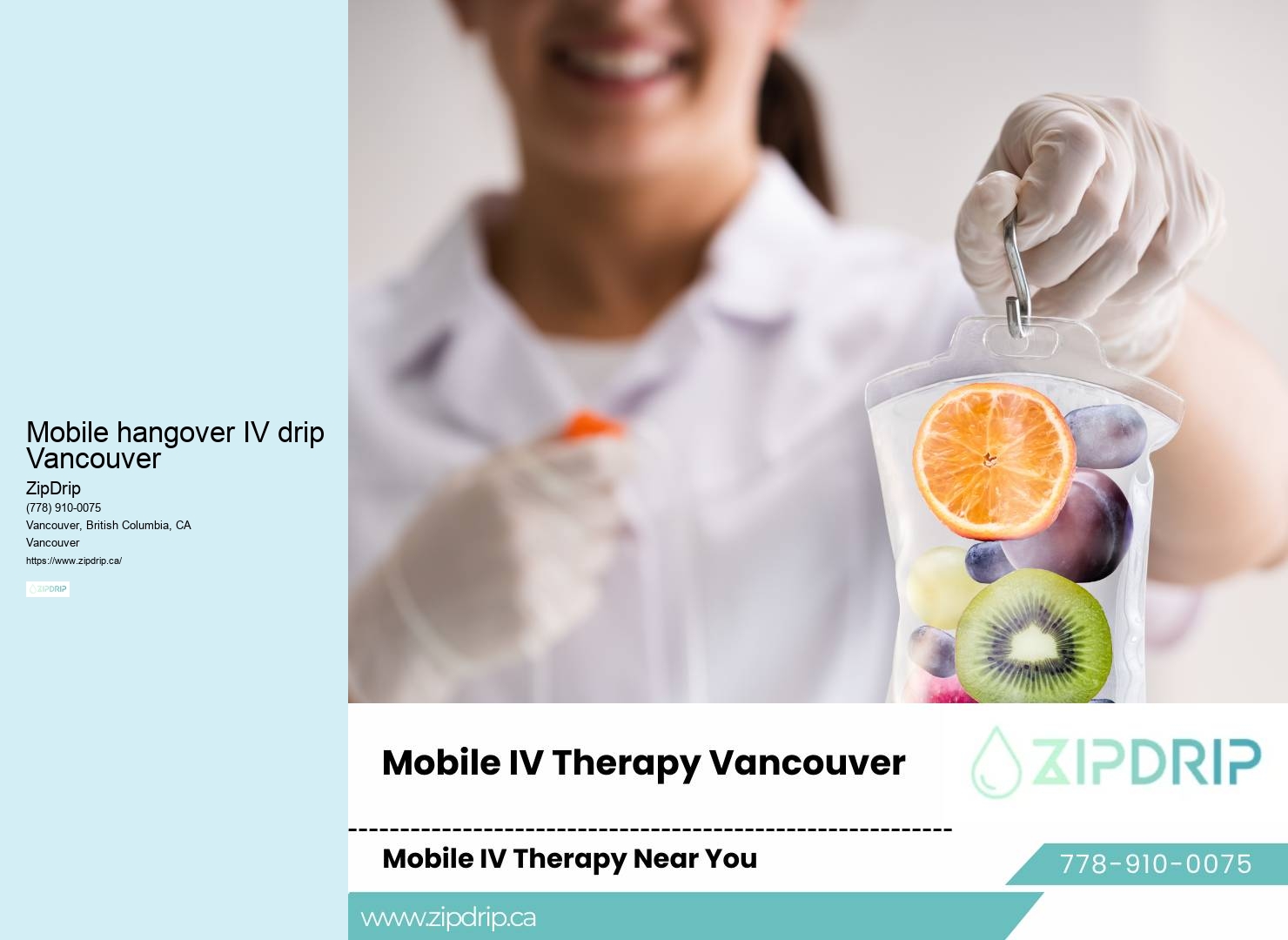 Convenient mobile IV therapy Mobile hangover IV drip Vancouver
