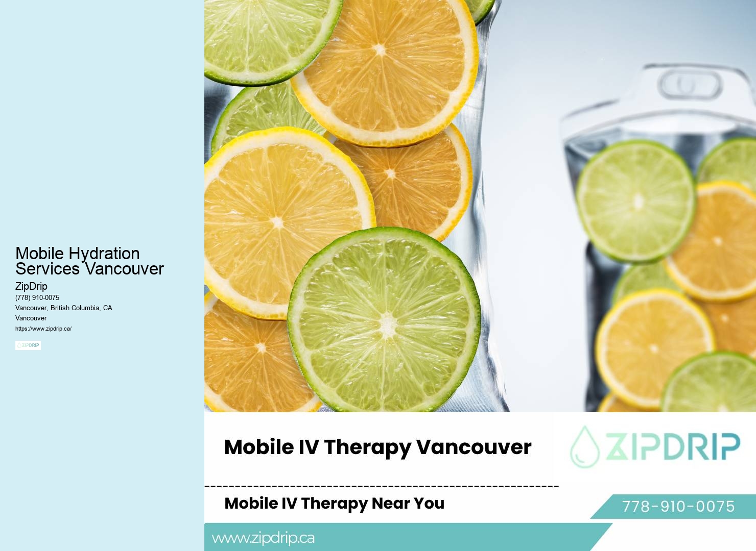Mobile Hydration Services Vancouver IV hydration infusion
