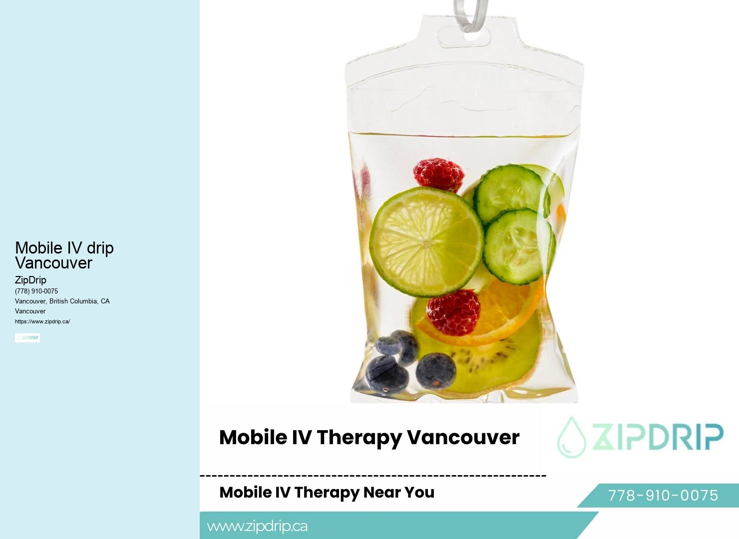 Mobile IV drip Vancouver IV infusion at home