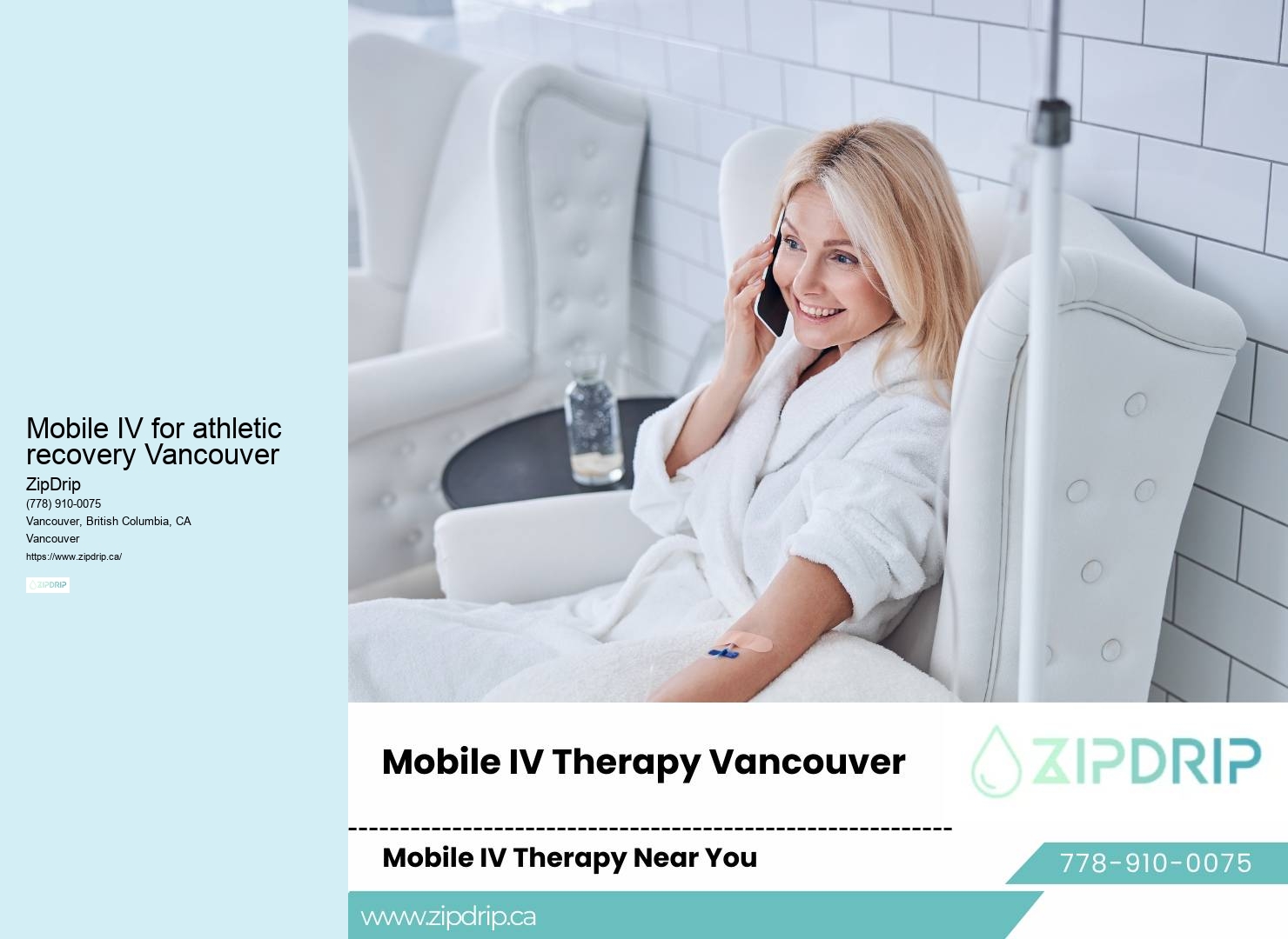IV vitamin therapy at home Mobile IV for athletic recovery Vancouver