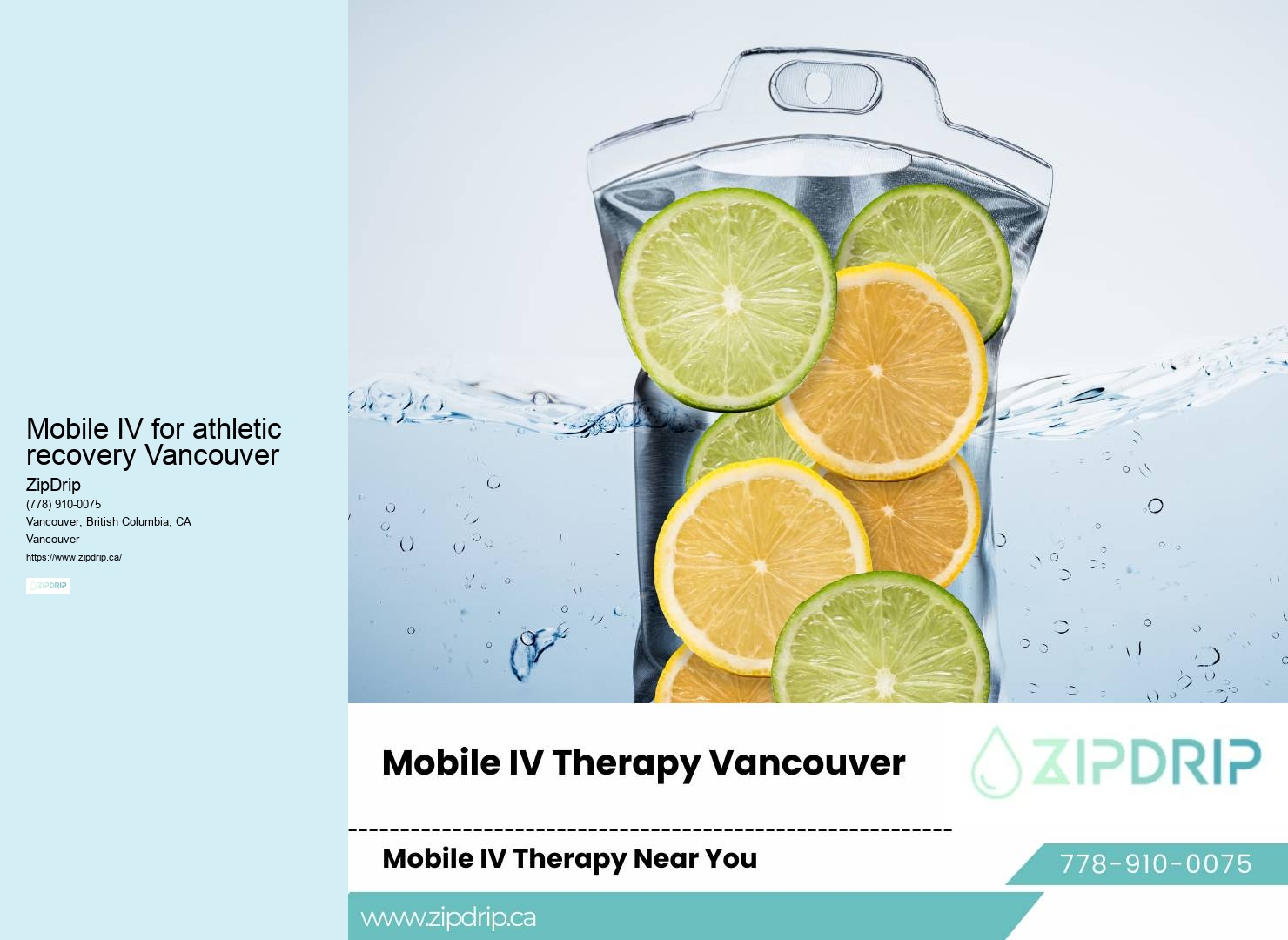 IV Therapy at Home Mobile IV for athletic recovery Vancouver
