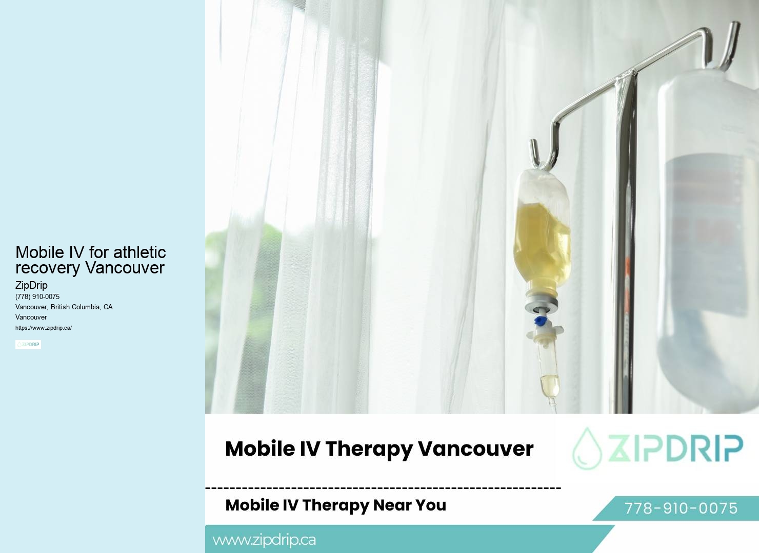 Mobile IV for athletic recovery Vancouver IV infusion drip treatment