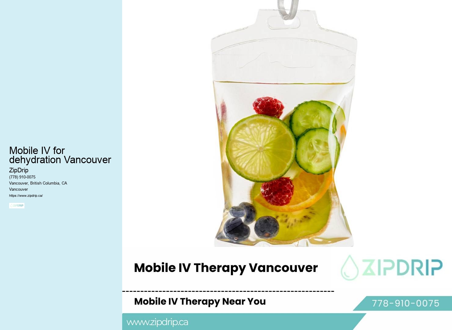 IV Therapy On-the-Go in Mobile IV for dehydration Vancouver