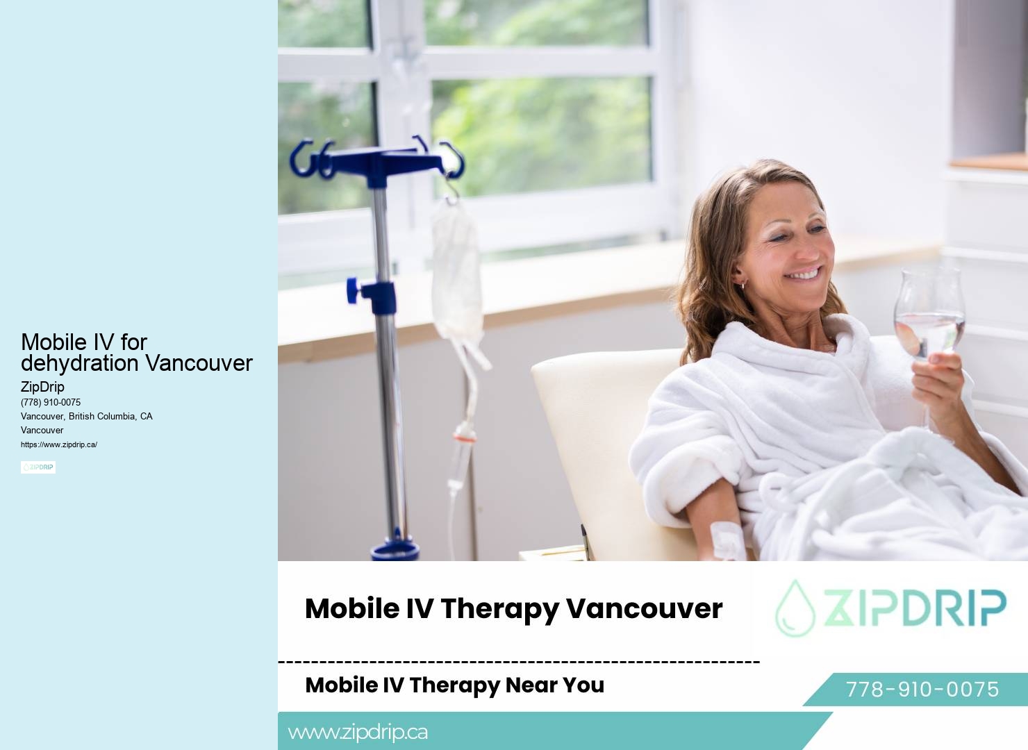 IV Hydration Delivery Mobile IV for dehydration Vancouver