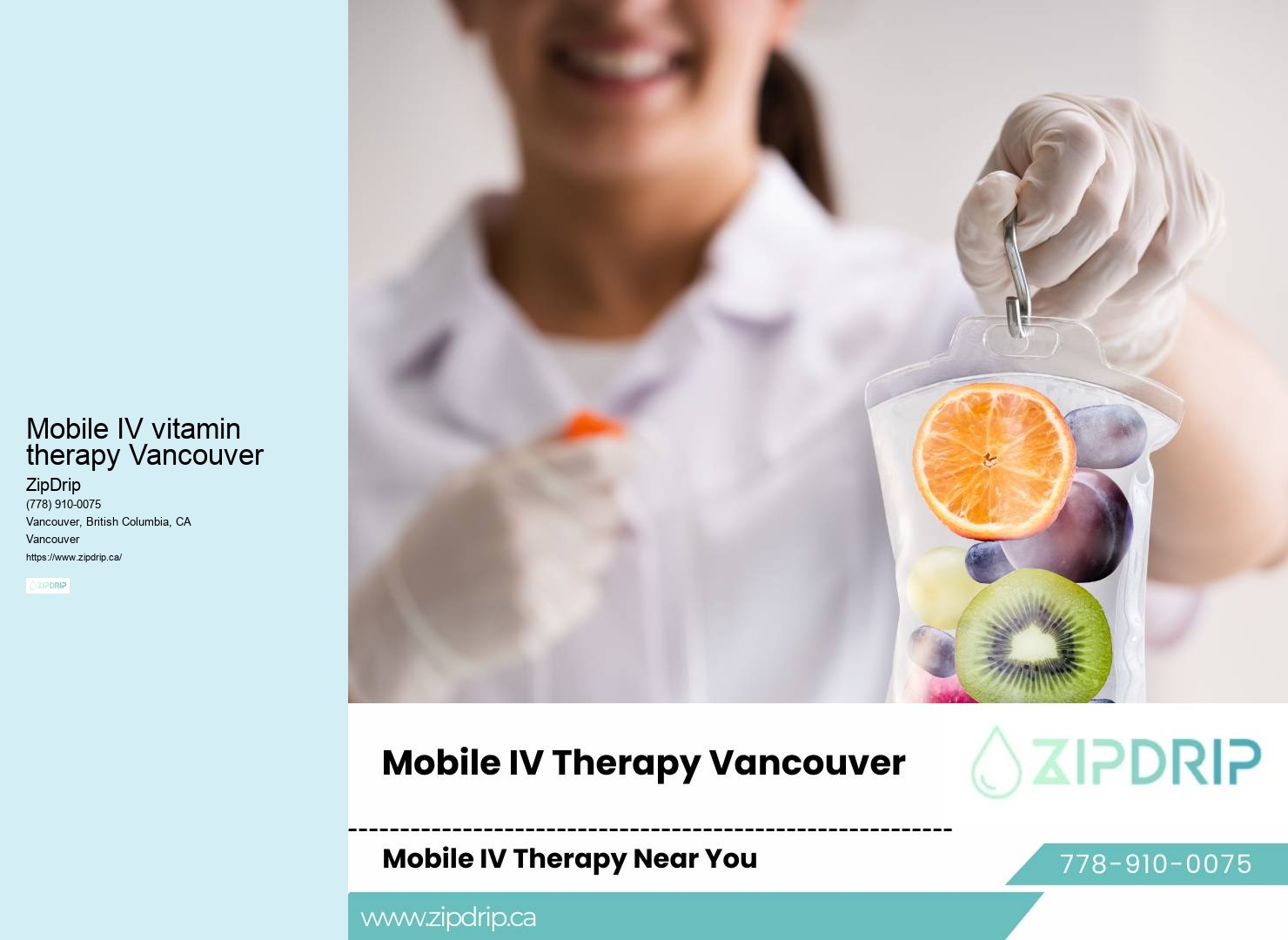 Customized IV Drip Mobile IV vitamin therapy Vancouver