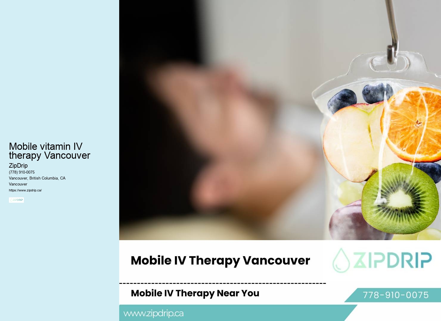 IV drip Mobile vitamin IV therapy Vancouver
