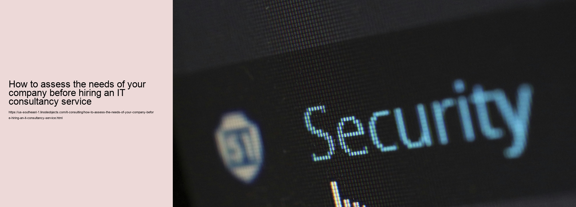 How to assess the needs of your company before hiring an IT consultancy service