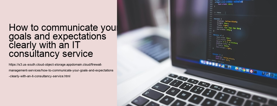 How to communicate your goals and expectations clearly with an IT consultancy service