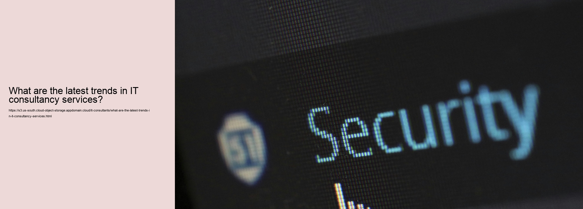 What are the latest trends in IT consultancy services?