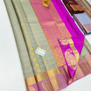 Unique Design Pure Soft Silk Saree Gray Color w/ Blouse