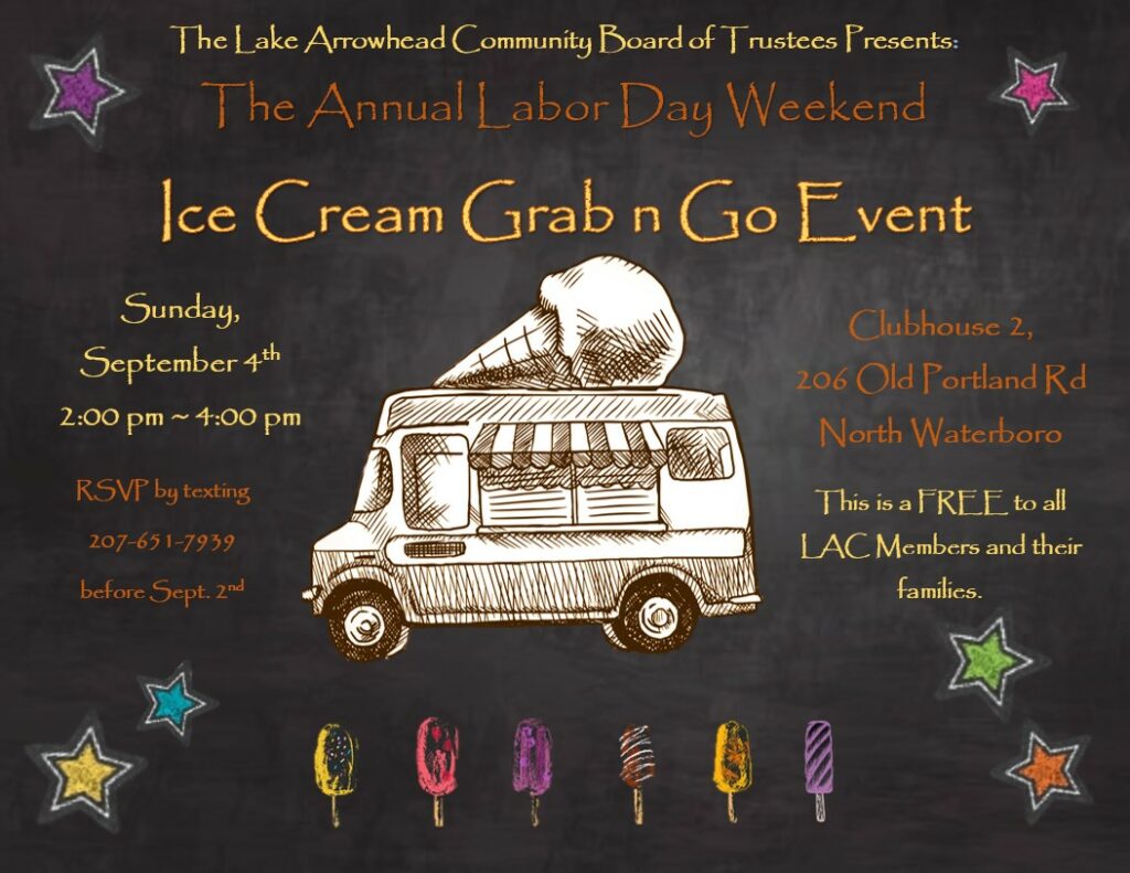 2022 Labor Day Ice Cream Event Lake Arrowhead Community