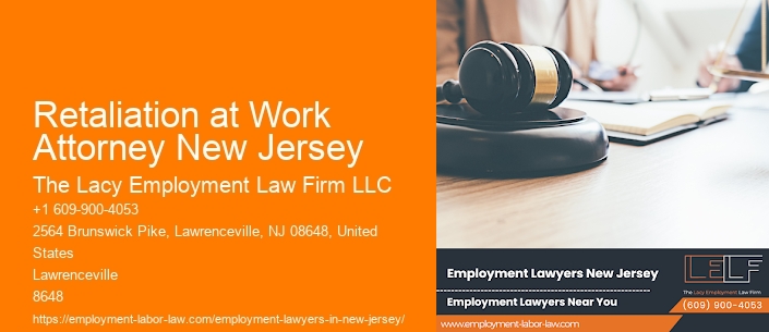 Retaliation at Work Attorney New Jersey