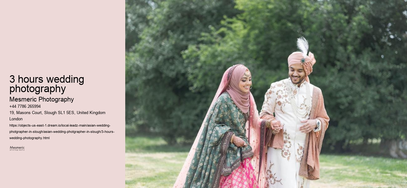 3 hours wedding photography