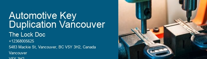 Automotive Key Duplication Vancouver