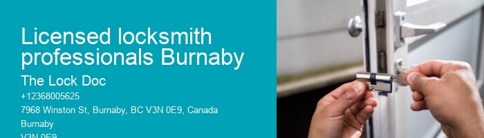 Licensed locksmith professionals Burnaby