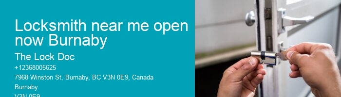 Locksmith near me open now Burnaby