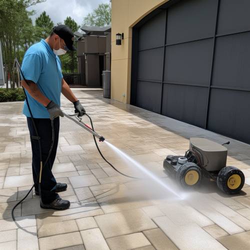 Pressure Washing 3 Story Building