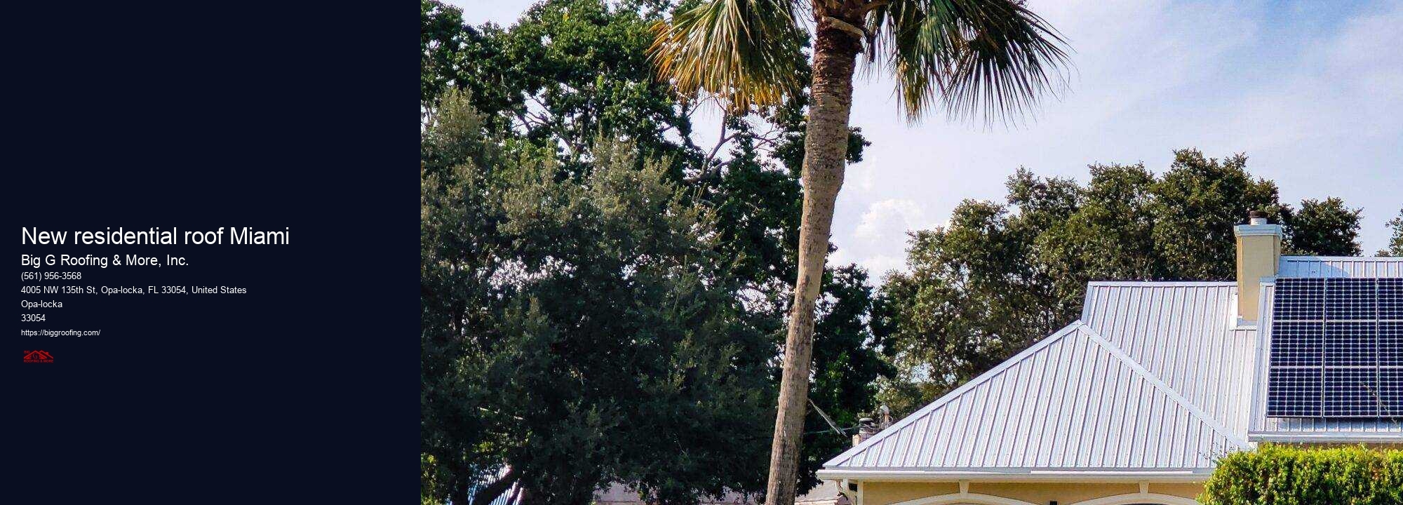 New residential roof Miami