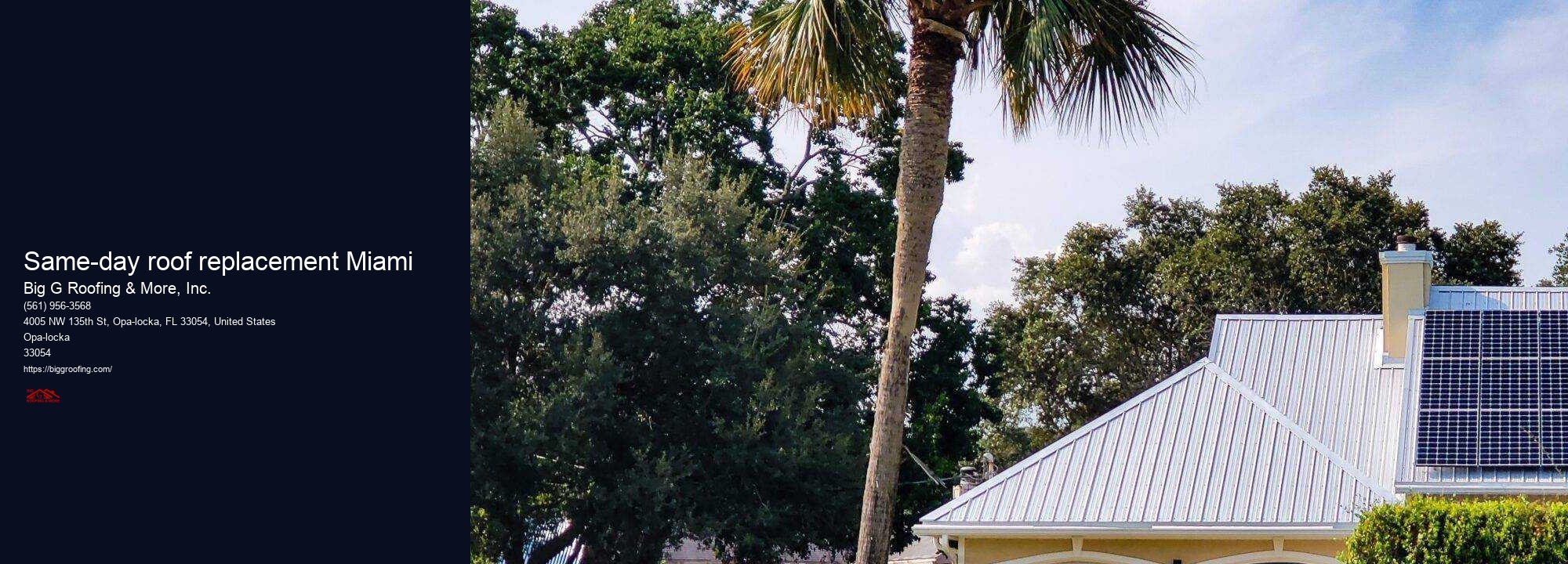 Same-day roof replacement Miami
