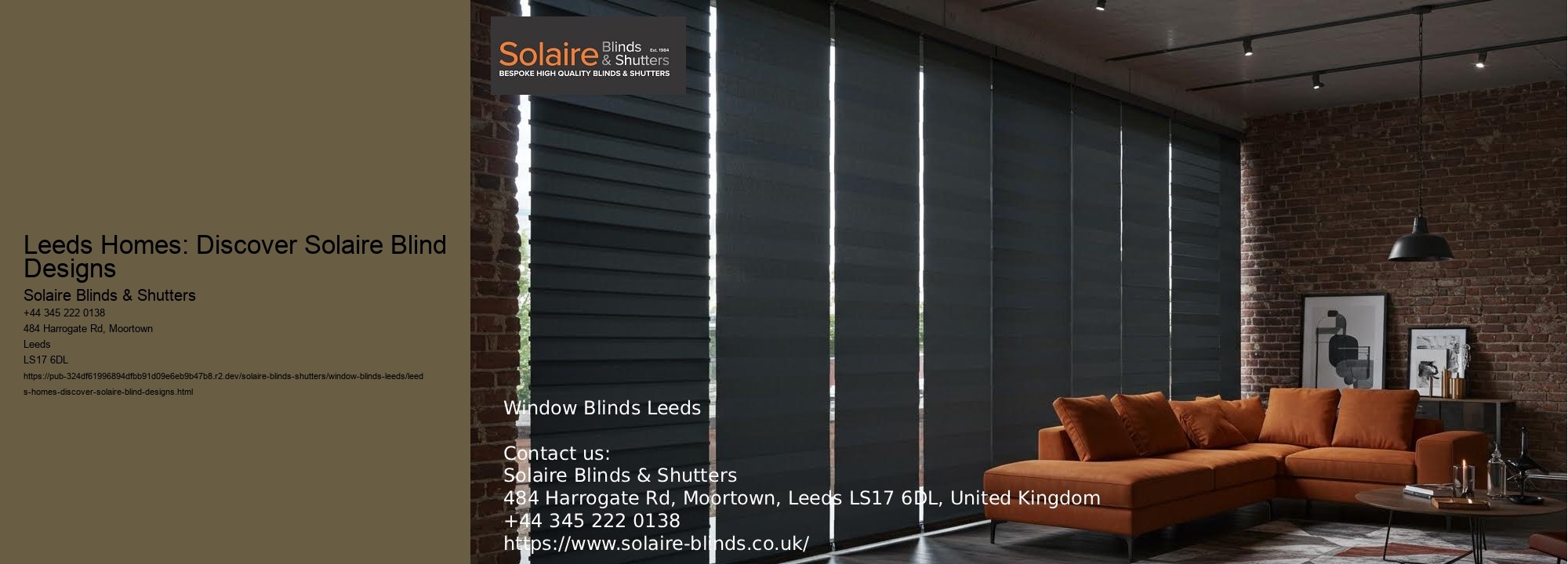 Leeds Homes: Discover Solaire Blind Designs