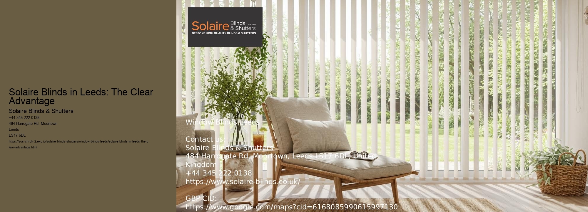 Solaire Blinds in Leeds: The Clear Advantage