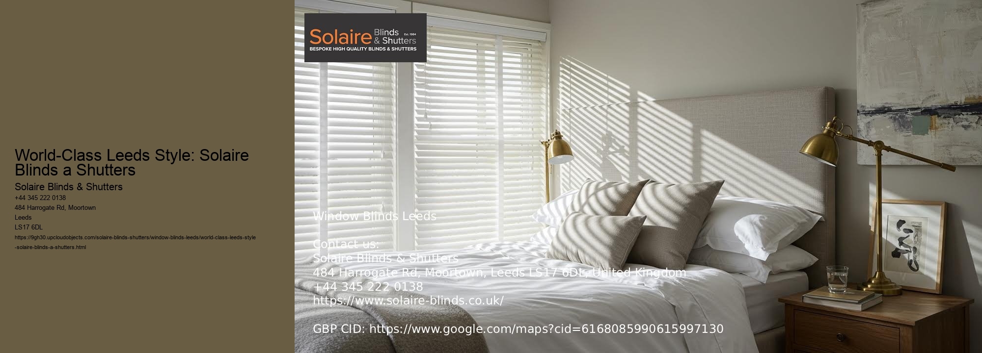 World-Class Leeds Style: Solaire Blinds a Shutters